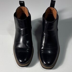 Deer Stags Zane Black Chelsea Boots Pull On Leather Ankle Boots Size 6